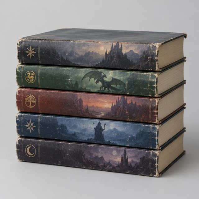 Pięć książek fantasy w twardej oprawie