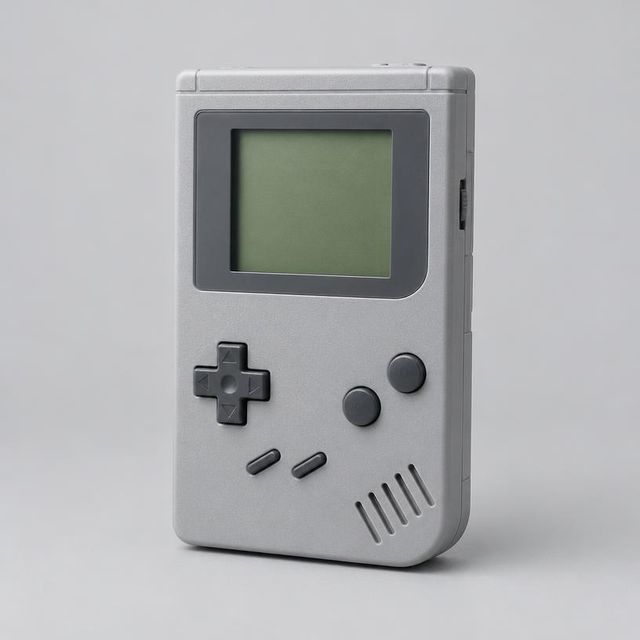 Szara przenośna konsola retro