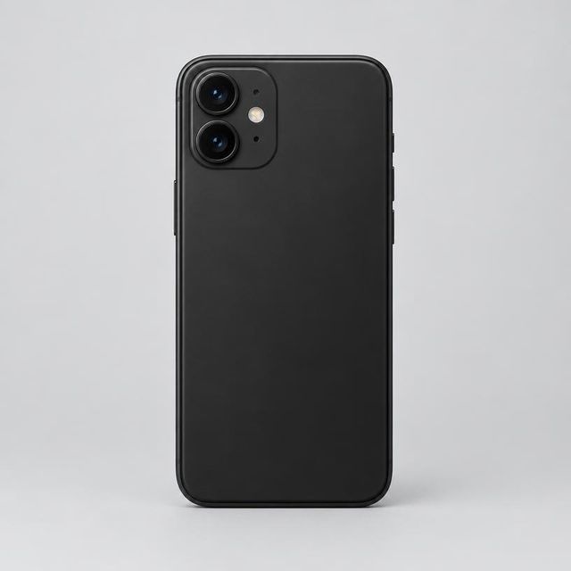 Czarny smartfon, tył z podwójnym aparatem